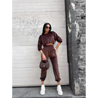KOMPLET DRES WELUROWY HAFT OLAVOGA VELVET STORM MEDIUM CHOCOLATE