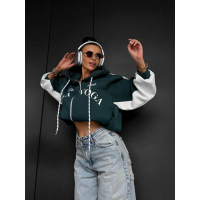BLUZA DRESOWA DAMSKA NA ZAMEK OVERSIZE OLAVOGA ASHEN SKY DEEP GREEN