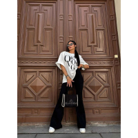 BLUZKA T-SHIRT DAMSKI OVERSIZE OLAVOGA MORNING FOG ECRU