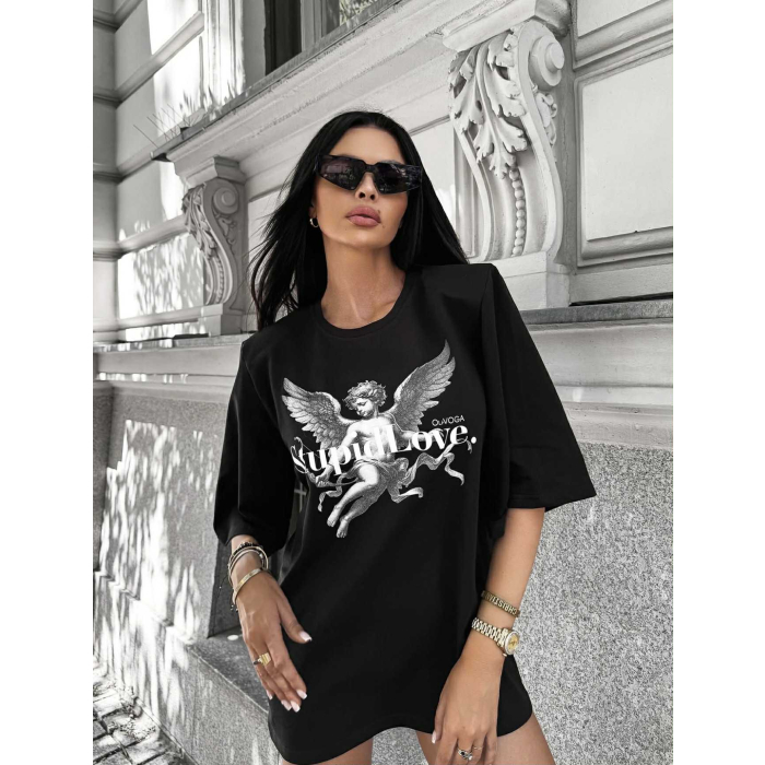BLUZKA T-SHIRT DAMSKI OVERSIZE OLAVOGA FOREST MOSS BLACK