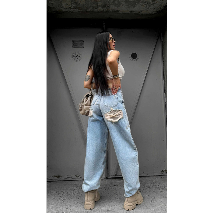 SPODNIE JENSOWE DENIM BAGGY OLAVOGA MI LEO JEANS