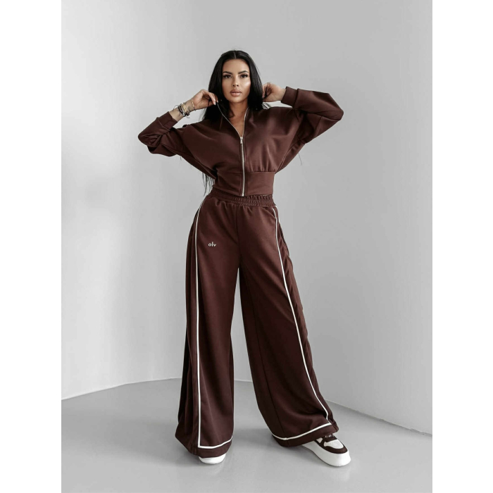 SPODNIE DRESOWE SZEROKIE OLAVOGA SILENT STORM PANTS BROWN